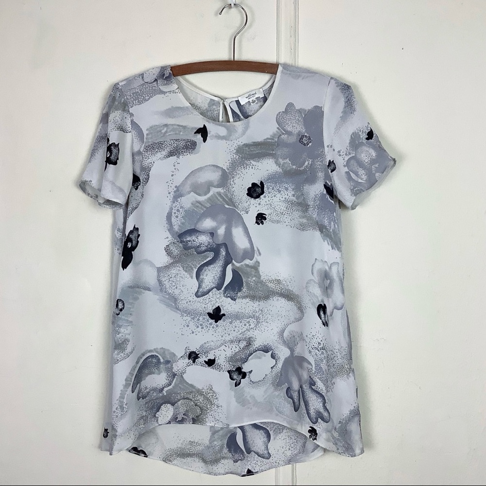 Wilfred Silk Blouse - Hi-Low, watercolor, neutral